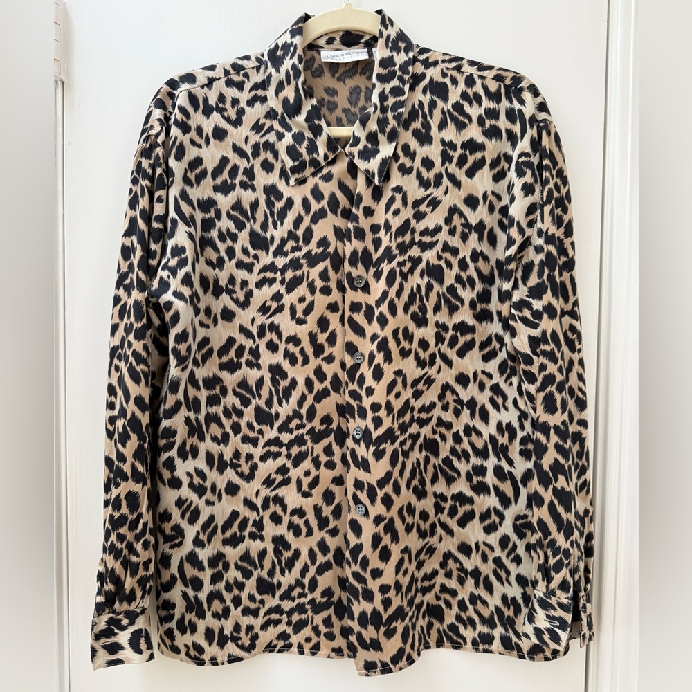 Liz Claiborne Silk Leopard Print Women's Blouse, Size 14